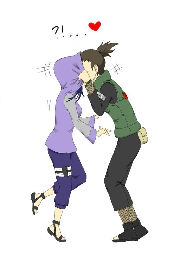 Shikamaru and Hinata kissing